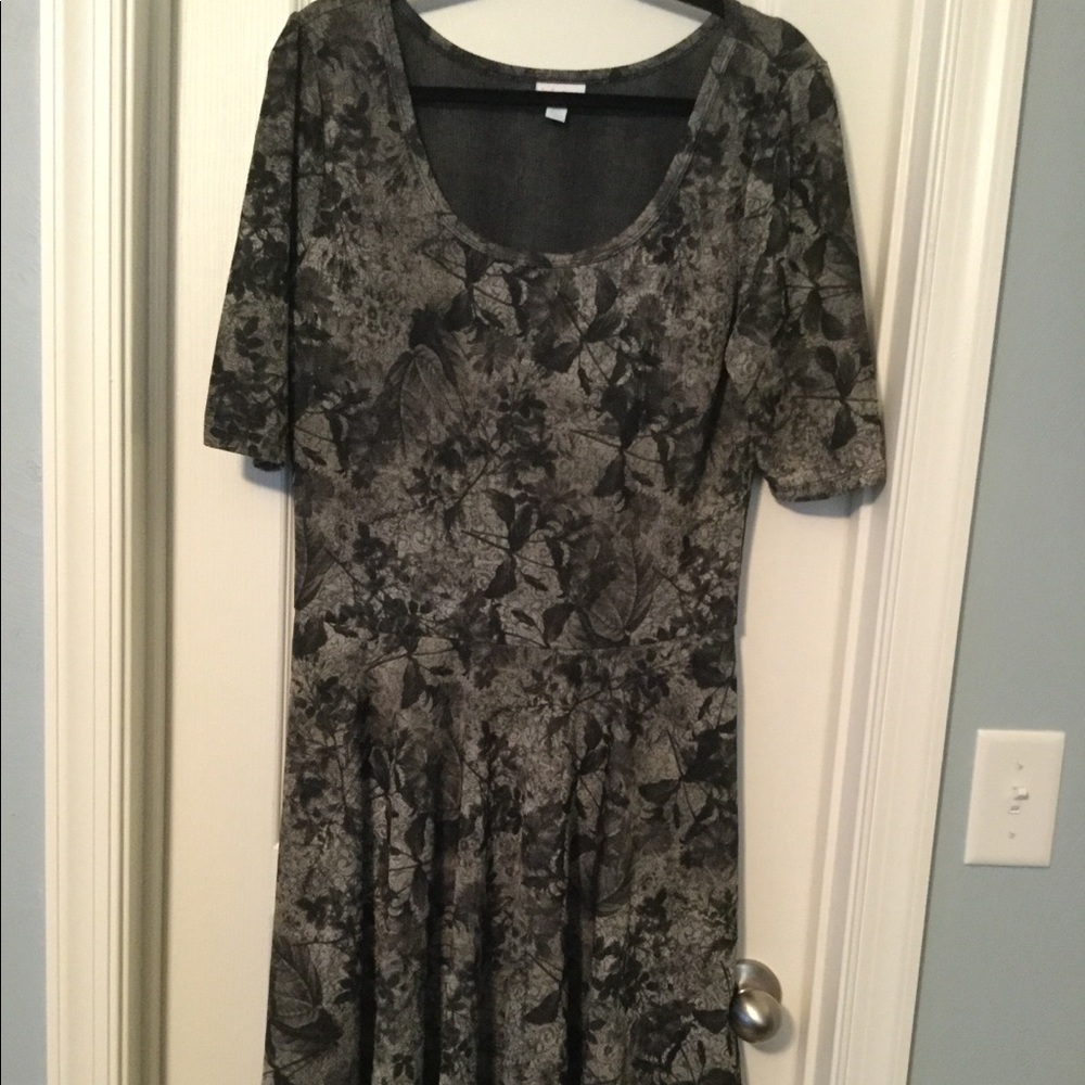 Muted black florals dress